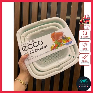 Rổ nhựa, bộ rổ nhựa kèm thau set 6 món ECCO 3 kích cỡ cao cấp đa năng