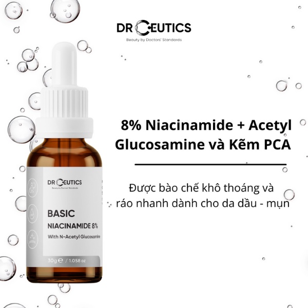 DrCeutics B3 Niacinamide Tinh Chất Thu Nhỏ Lỗ Chân Lông, Giảm Tiết Dầu, Làm Sáng Da Nhập Khẩu Chính Hãng