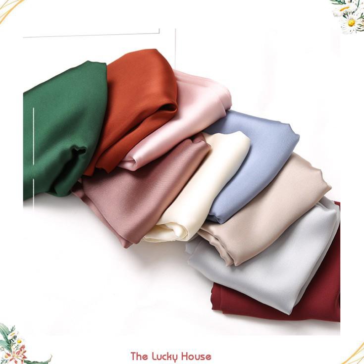 Khăn lụa vuông mầu basic dễ thương 70x70cm và 90x90cm
