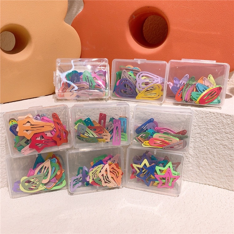Set 25 Kẹp Tóc Hình Ngôi Sao / Bướm Nhiều Màu Sắc Bằng Kim Loại Cho Bé Gái