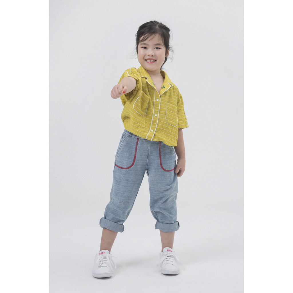 Áo sơ mi viền trắng bé gái IVY moda MS 16G0740