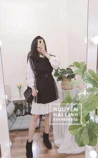 Set váy gile kèm đai ( ảnh thật )
