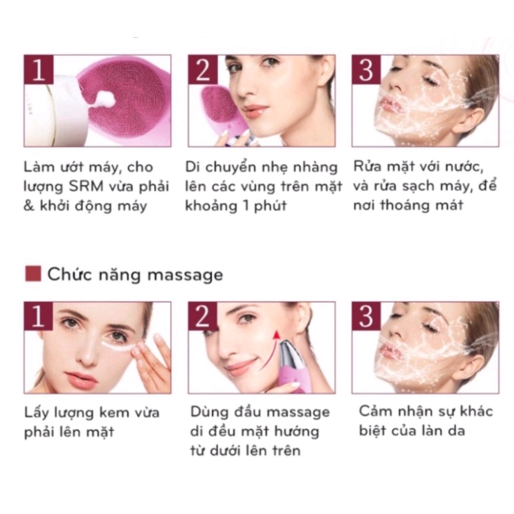 Máy rửa mặt cầm tay, máy massage mặt chăm sóc da mini, đẩy tinh chất mát xa mặt,  massage mắt, làm sạch sáng da