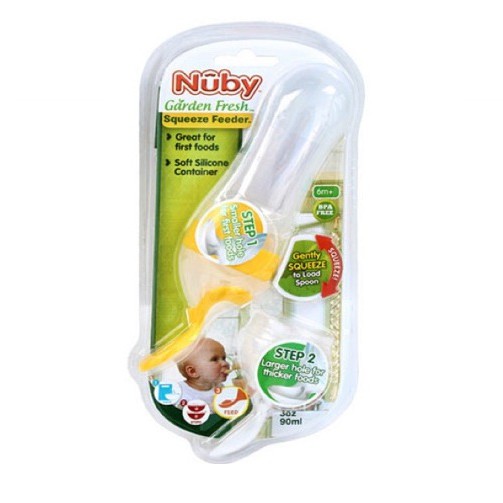 [Mã FMCGMALL - 8% đơn 250K] Bình thìa ăn bột Silicone Nuby, 2 bước