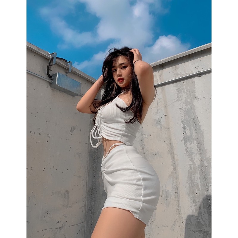 Chân Váy Thun Gân Ôm Body Cột Dây Mặc Được Nhiều Kiểu, Sexy Sang Chảnh, Đi Dự Tiệc, Dạo Phố (Polly Skirt) | BigBuy360 - bigbuy360.vn