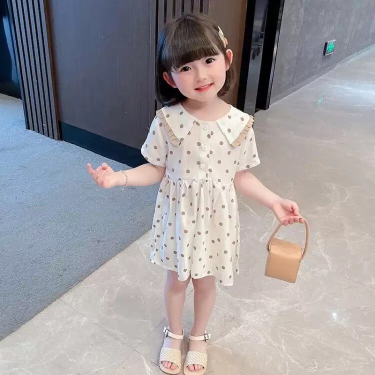 Váy Bé Gái Chấm Bi Dáng Baby Doll Siêu Xinh Từ 9-23kg V36-2021