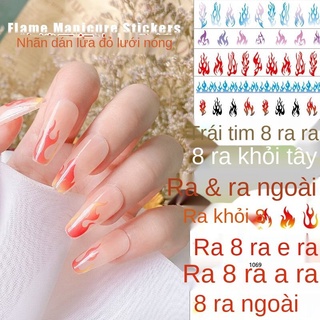 Hình dán móng tay in họa tiết ngọn lửa nghệ thuật
