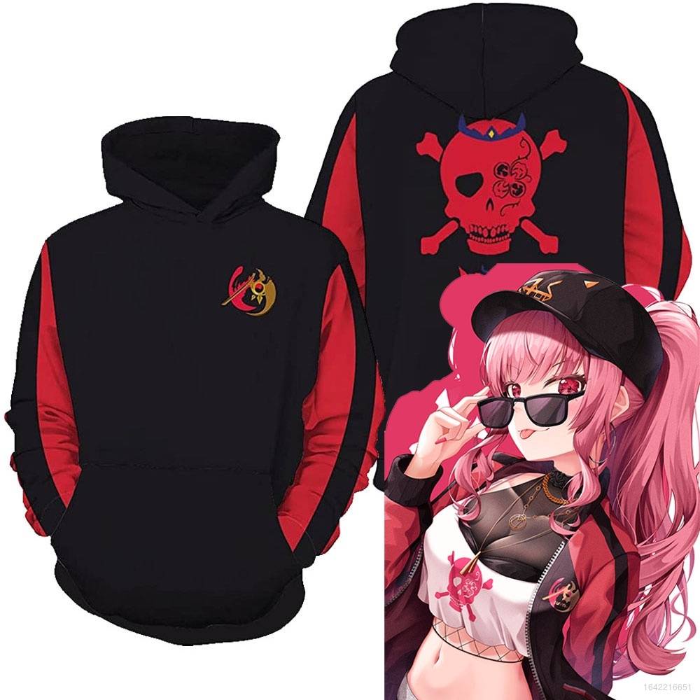 Áo hoodie tay dài in họa tiết hoạt hình Mori Calliope 3D kích thước lớn chất lượng cao