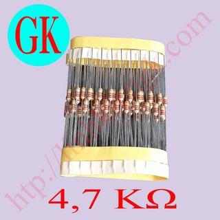 [100 cái] Điện trở 4K7 4,7K 1/4W