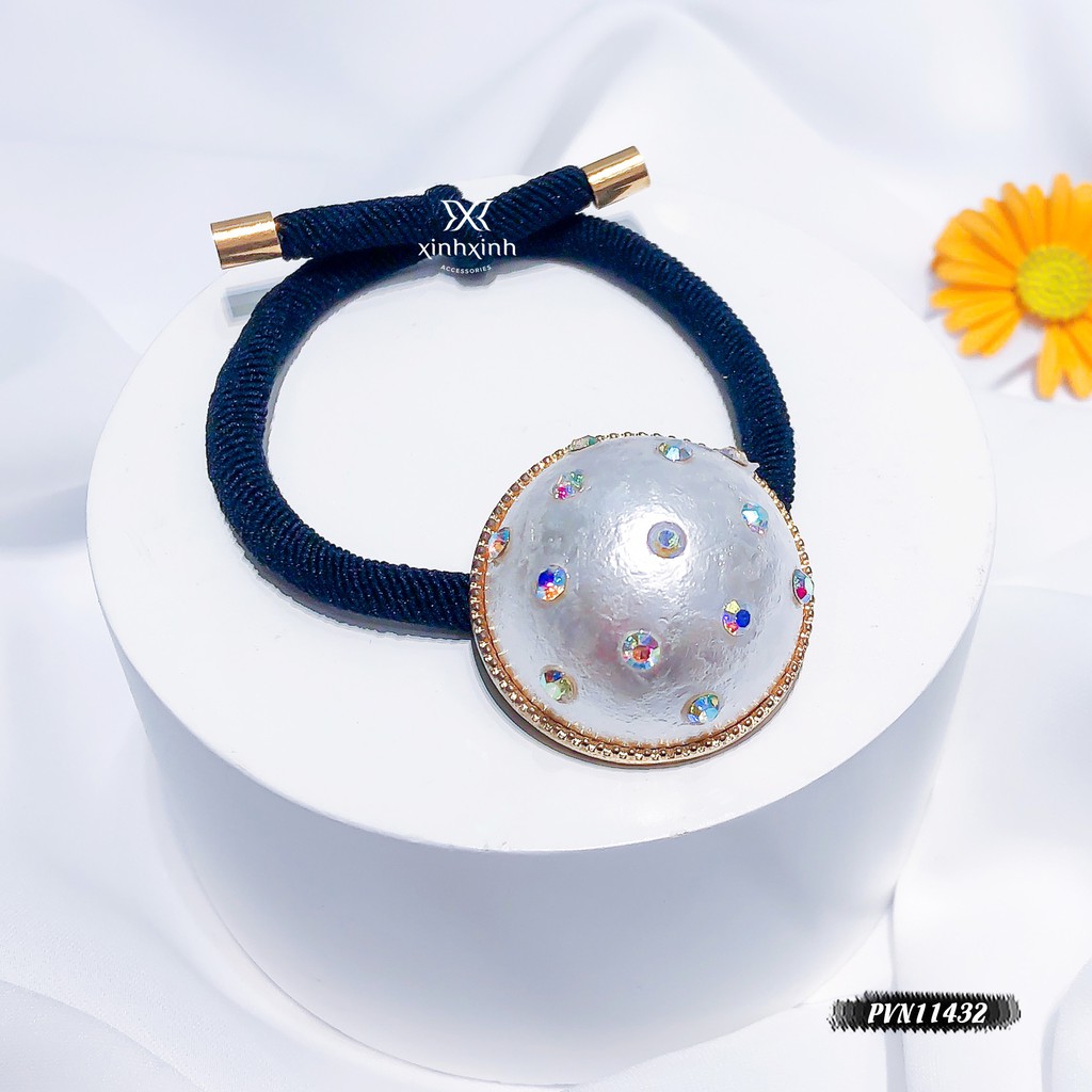 Dây buộc tóc, dây cột tóc hạt sần đính đá màu cao cấp - Xinh Xinh Accessories