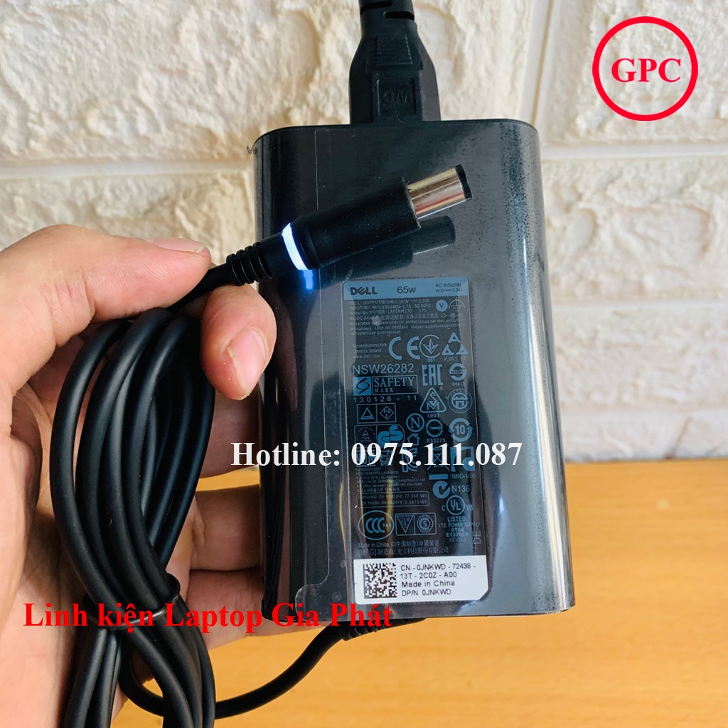 Sạc Laptop Dell chân tròn To 19.5V - 3.34A / 4.62A  kim to 7.4 *5.0mm E7250 E7450 E5250 E5450 E5470 E5490