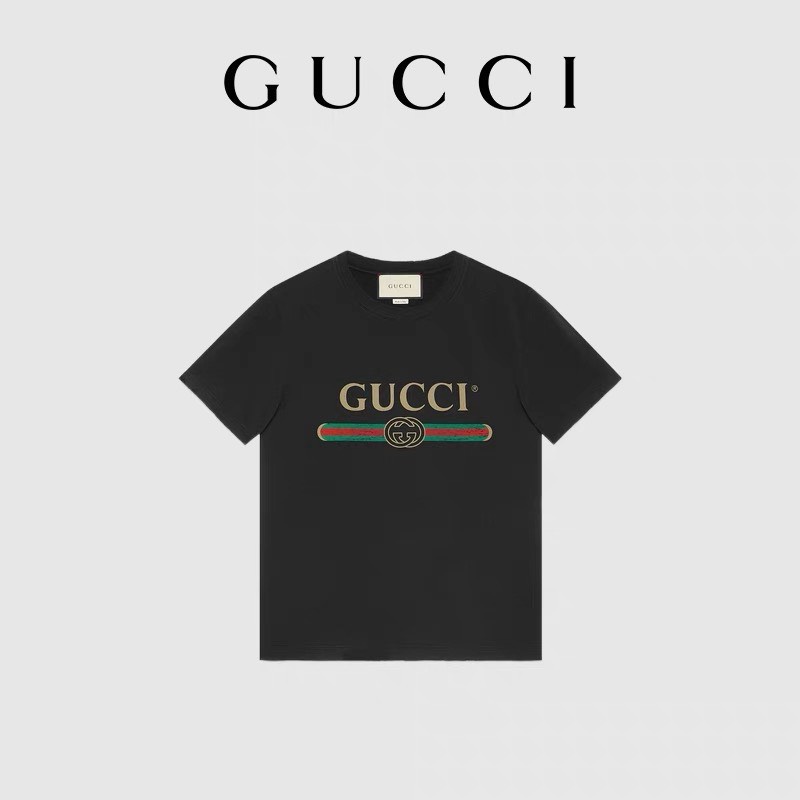 Áo thun tay lỡ Gucci basic cho bé , áo hun bé trai , bé gái cotton , Kid_genZ