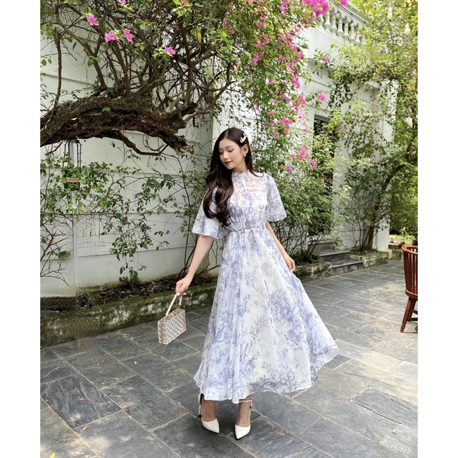 𝐂𝐡𝐚𝐫𝐥𝐨𝐭𝐭 𝐃𝐫𝐞𝐬𝐬 - váy tơ in hoạ tiết kèm váy 2 dây