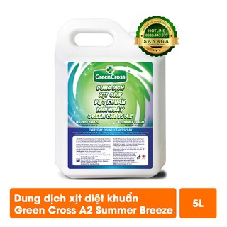 Xịt Diệt Khuẩn 💕 HÀNG CHÍNH HÃNG 💕 Dung dịch xịt diệt khuẩn GREEN CROSS A2 can 5L - Hương Summer | Sanaga