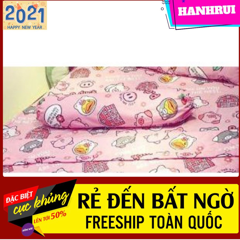 [Hanhrui]Vỏ gối ôm cotton poly 30x100cm mẫu heo nhí nhố