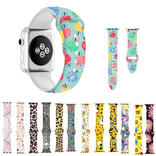 Dây Đeo Silicon Mềm In Hình Hoạt Hình Ngộ Nghĩnh Cho Đồng Hồ Thông Minh Apple Watch Series 5 4 3 238mm 42mm