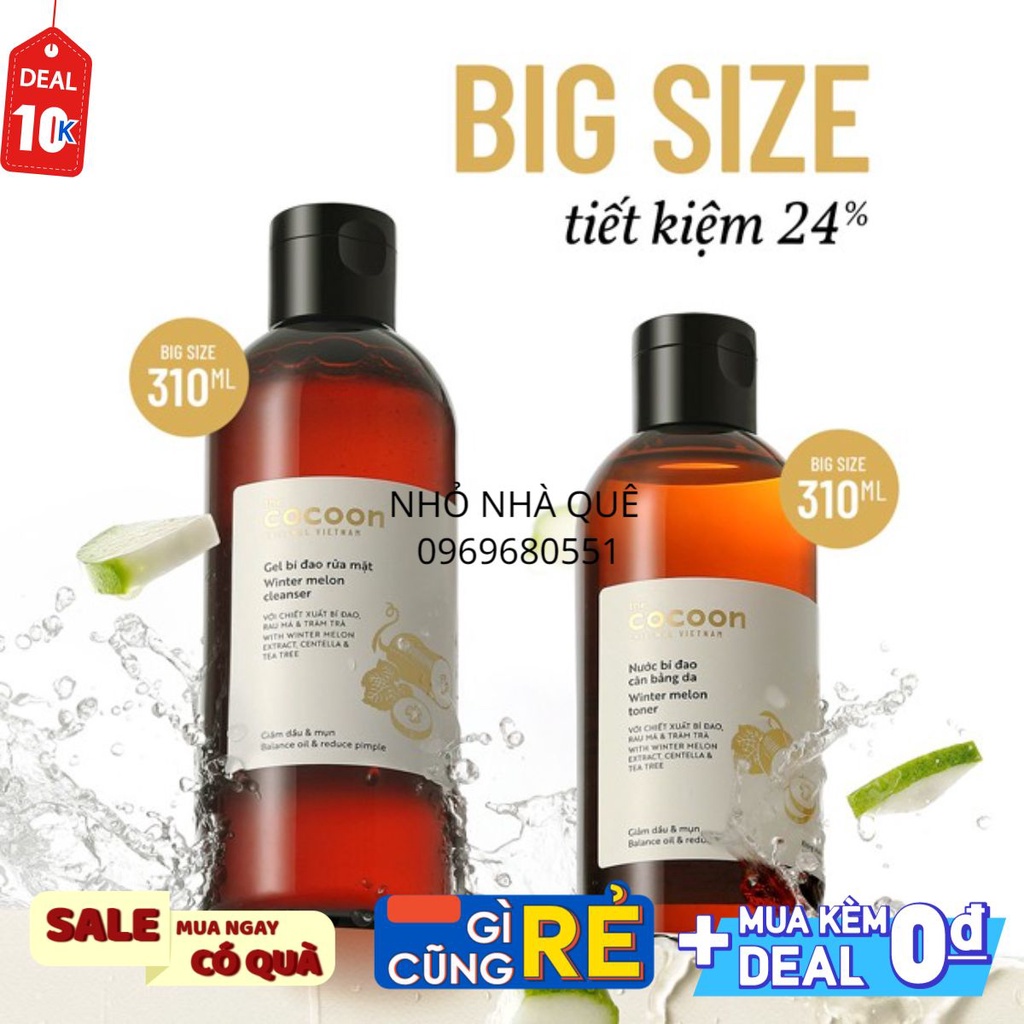 [THE COCOON] Gel bí đao rửa mặt cocoon 310ml thuần chay