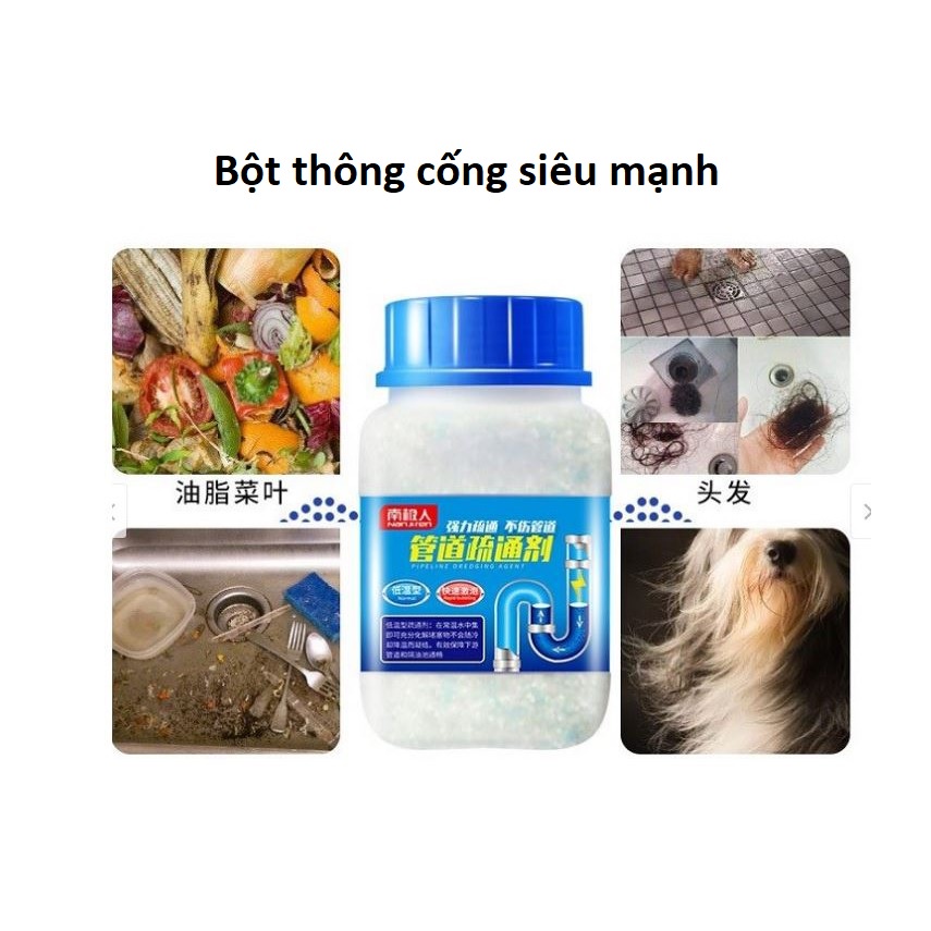 Bột thông cống cực mạnh bồn rửa bát, nhà tắm siêu thông cống GD53