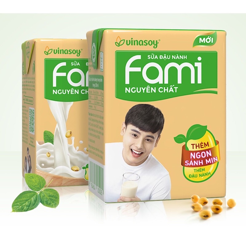 Combo Lốc 6 Hộp Sữa Đậu Nành Fami Nguyên Chất/ Canxi 200ml