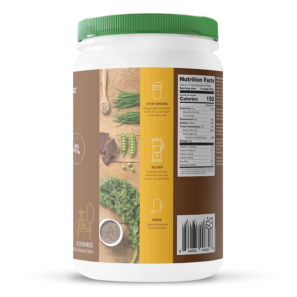 Bột Uống Protein & Cải Xoăn Hữu Cơ Amazing Grass Organic PROTEIN & KALE Superfood Powder