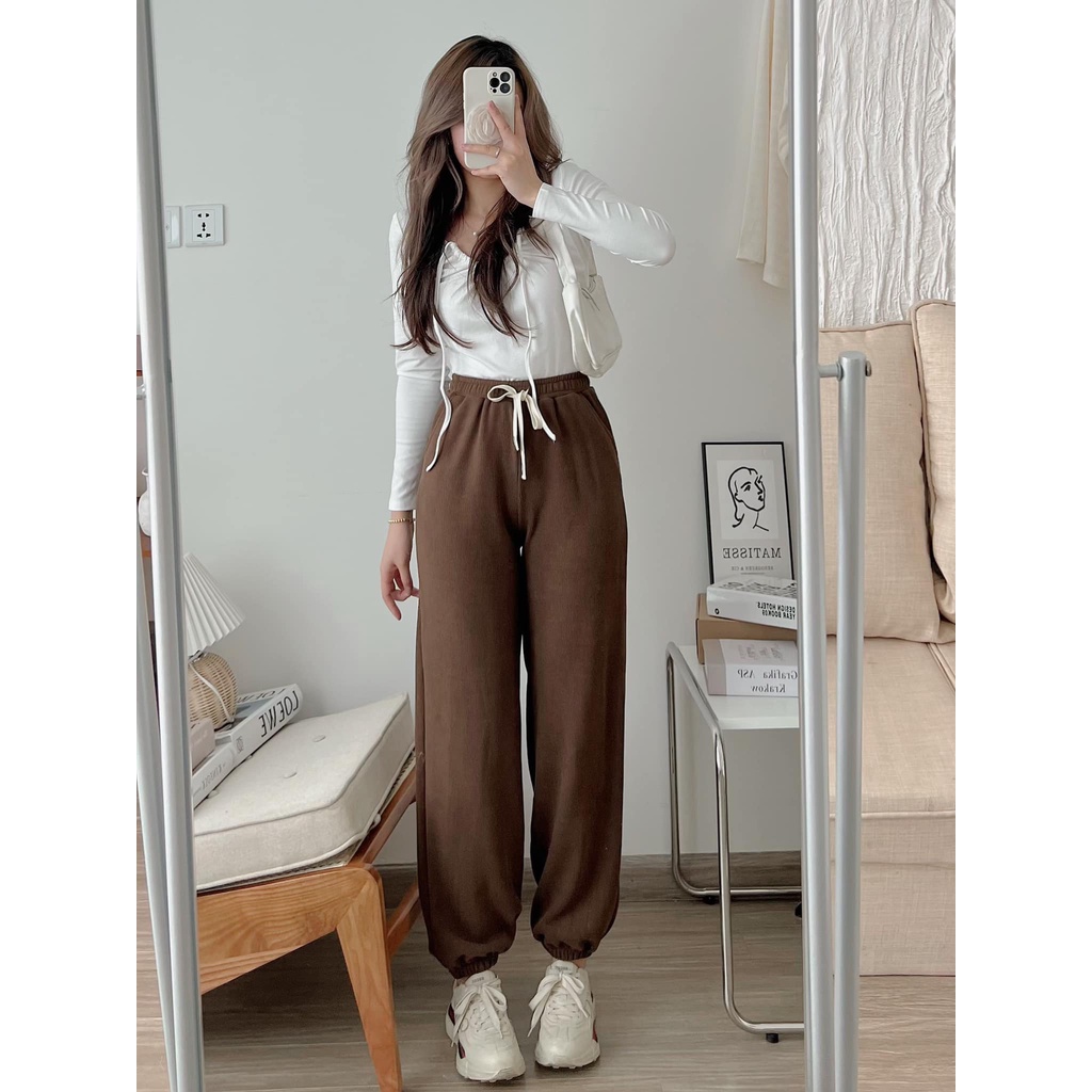 QUẦN JOGGER NỈ GÂN CẠP CHUN CO GIÃN - Hàng loại 1