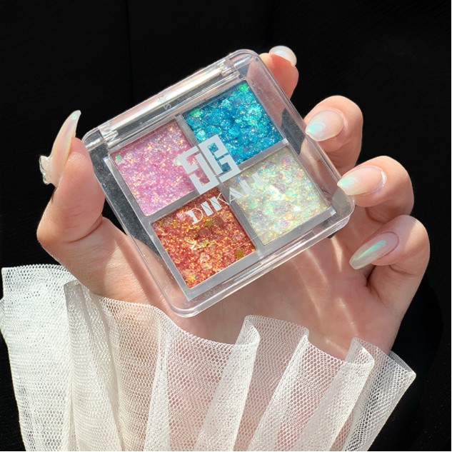 [Hàng mới về] Bảng Phấn Mắt DIKALU 4 Màu Kim Tuyến Lấp Lánh Kháng Nước Không Phai Màu | BigBuy360 - bigbuy360.vn