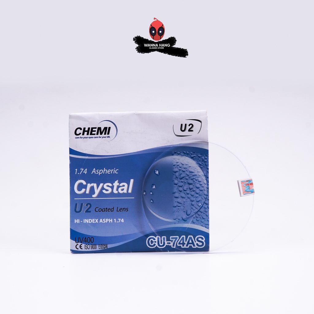Mắt Kính Tròng Kính Cận Loạn CHEMI CRYSTAL U2 Hàn Quốc Siêu Mỏng Chống UV400 - Bảo Hành 6 Tháng