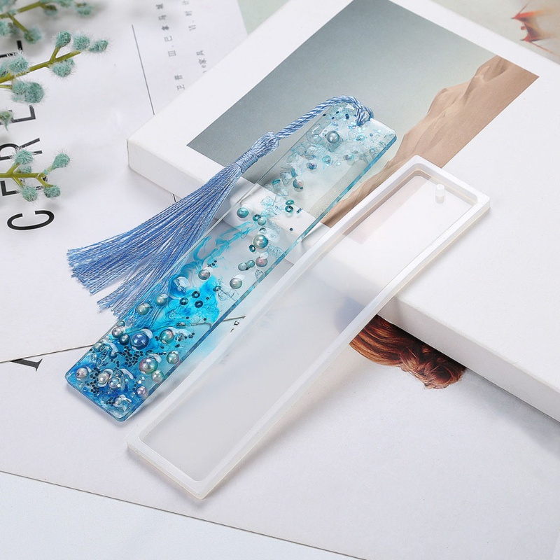 Set 6 khuôn silicone làm thẻ đánh dấu sách hình chữ nhật