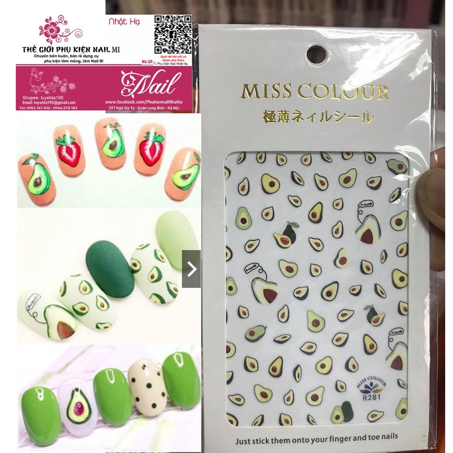 Sticker Hình Quả Đẹp Mẫu Mới - Trang Trí Dán Móng Tay Lạ và Đẹp - Lẻ 1 Cái
