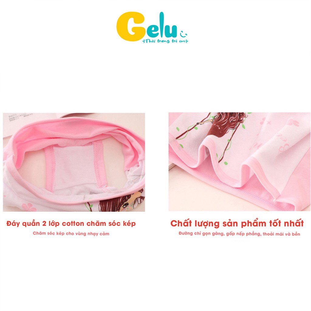 Quần lót bé gái GELU KIDS cotton quần chip kháng khuẩn co giãn mềm mại  - GLQA20