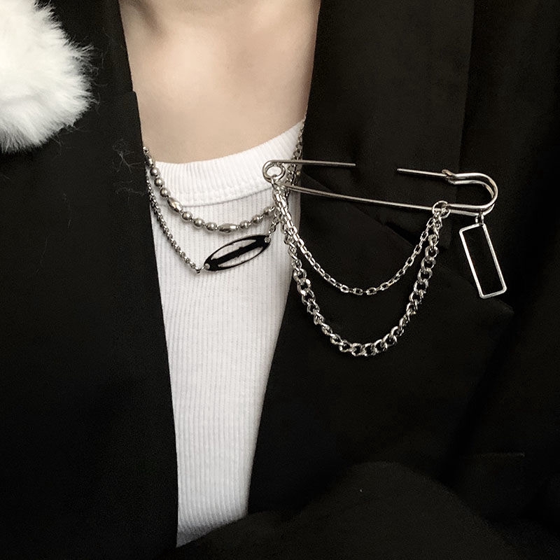 Trâm Cài Áo Dây Xích Phong Cách Harajuku Sang Trọng Cho Nữ