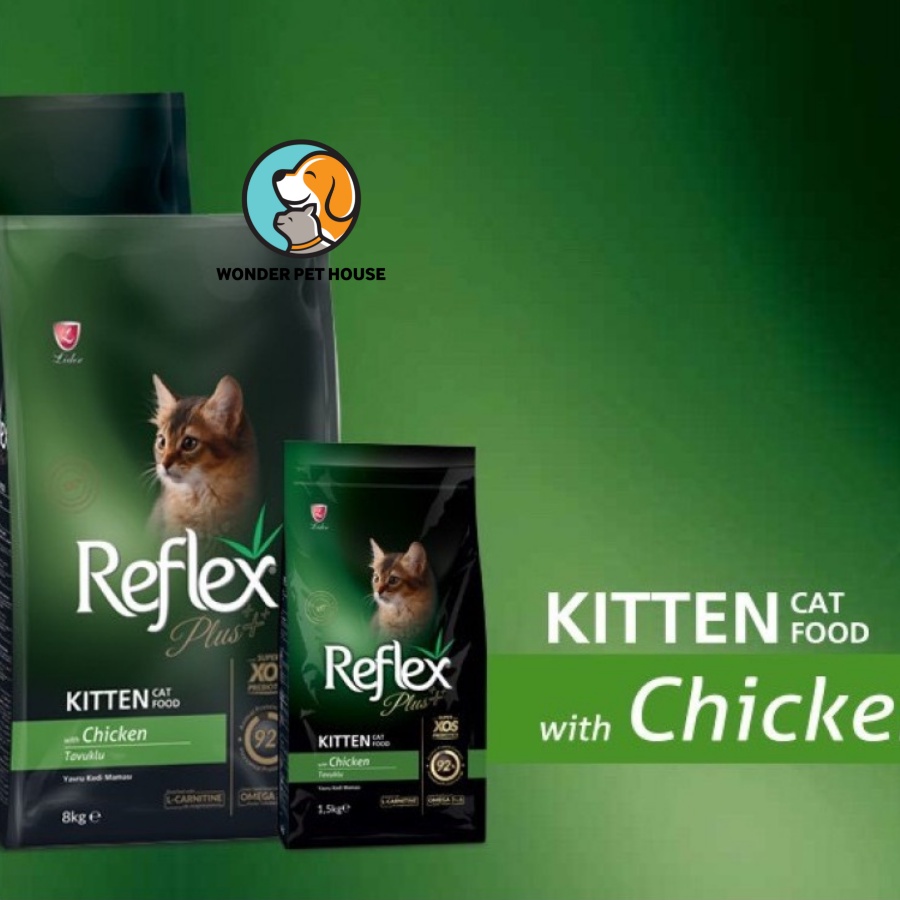 Hạt thức ăn khô Reflex Plus Kitten 1.5kg vị gà cao cấp với công thức cân bằng và hoàn chỉnh dành cho mèo con