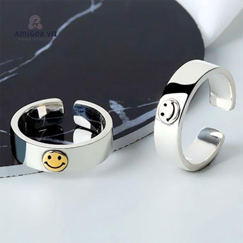 Nhẫn Hở Họa Tiết Mặt Cười Thời Trang Cá Tính Cho Nữ