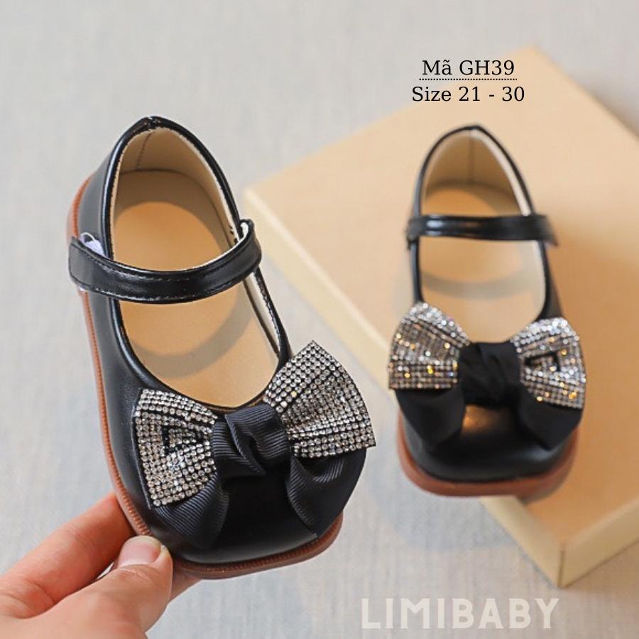 Giày sandal bé gái  đi học 1 - 5 tuổi gắn nơ xinh xắn phong cách Hàn Quốc 3 màu hồng đen trắng GH39