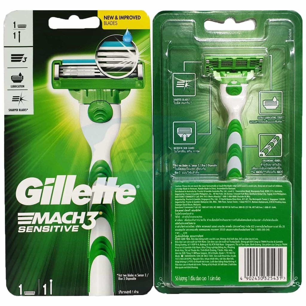 Dao Cạo Râu GILLETTE Mach3 Sensitive (Kèm 1 lưỡi cao cấp)