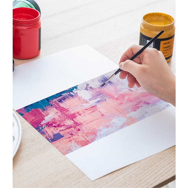 Màu Nước Acrylic Dạng Hũ 100ml 300ml Chuyên Nghiệp Deli -Chống Nước Để Vẽ Vải Giày Tường DIY - Chất Mịn, Dễ Kết Hợp Màu