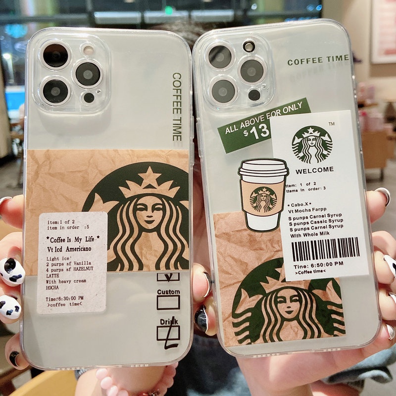 Ốp điện thoại viền dẻo họa tiết cà phê thích hợp cho IPHONE 13 12 MINI 11 PRO X XR XS MAX SE 2020 6 6S 7 8 PLUS