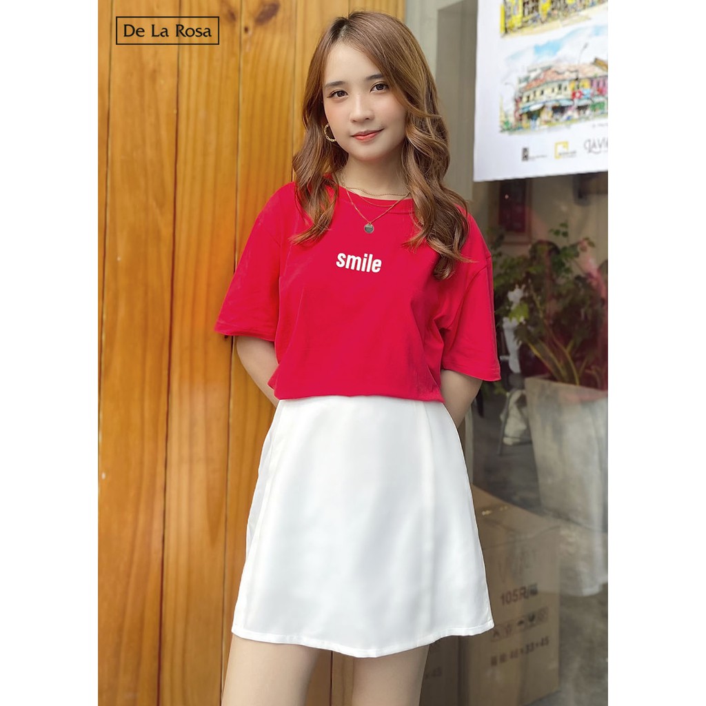 Áo thun cổ tròn in chữ smile - De La Rosa | BigBuy360 - bigbuy360.vn