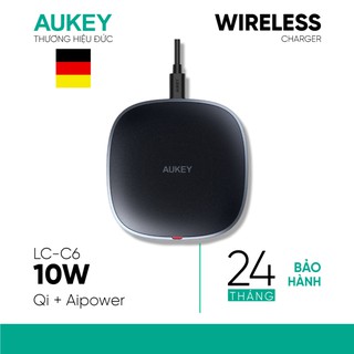 Đế Sạc Không Dây Aukey LC-C6 Hỗ Trợ Sạc Nhanh Cho Thiết Bị Hỗ Trợ Qi Công Suất 10W