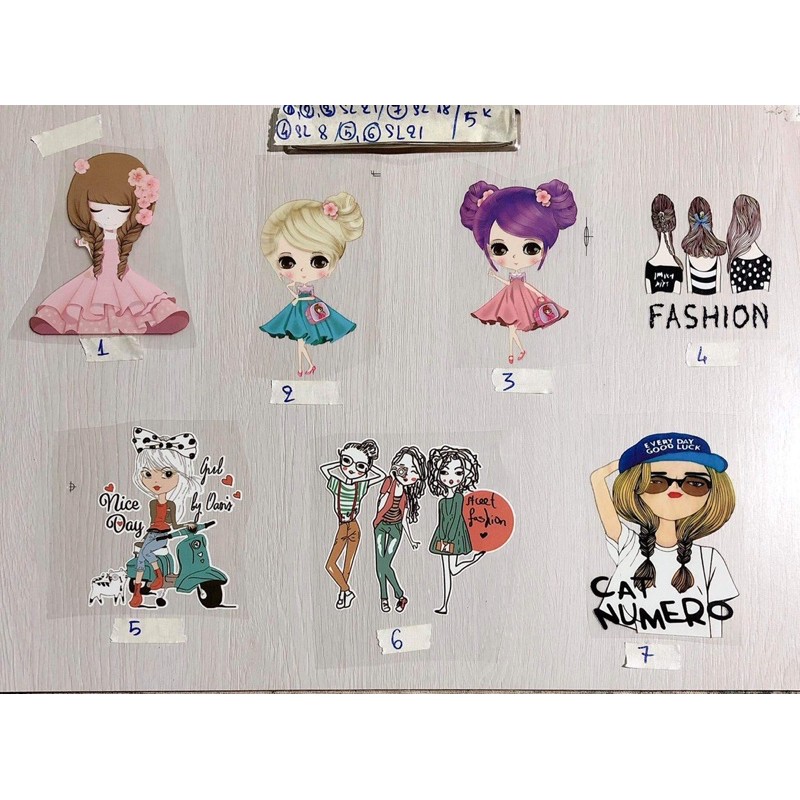 sticker hình ủi nhiệt Girl