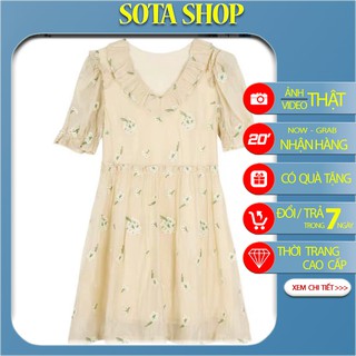 [NEW] Váy babydoll hoa nhí 2 màu be, trắng (ảnh thật shop chụp)