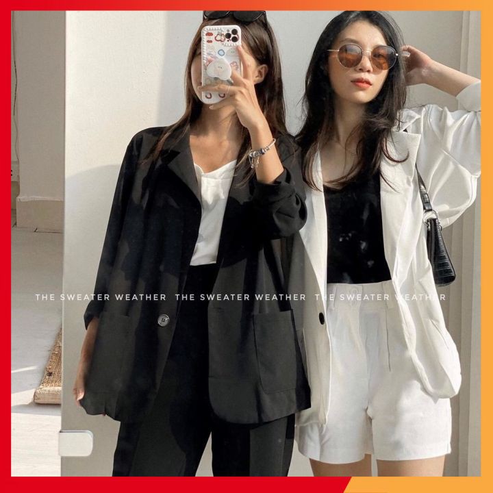 Áo Blazer form suông ❤️𝐒𝐈𝐄̂𝐔 𝐒𝐀𝐋𝐄 𝟓𝟎%🧡 Áo blazer tay lỡ phong cách Hàn quốc, chuẩn form, bao chất đẹp, hàng loại 1