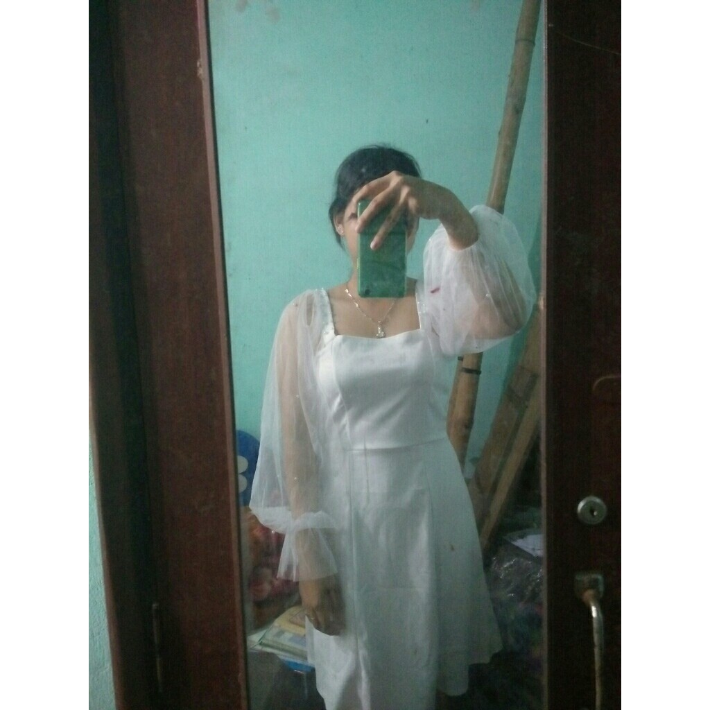 (Có ảnh thật) Đầm dự tiệc tay phồng đính ngọc phù hợp mọi lứa tuổi mọi vóc dáng dễ phối trang phục | BigBuy360 - bigbuy360.vn