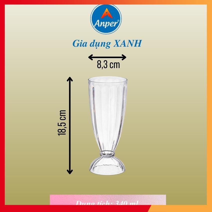 Sell Ly Cốc Thủy Tinh 340ml  Đựng Kem Sinh Tố Dáng Cao Sang Trọng , Ly Thủy Tinh Dễ Thương IC010 !