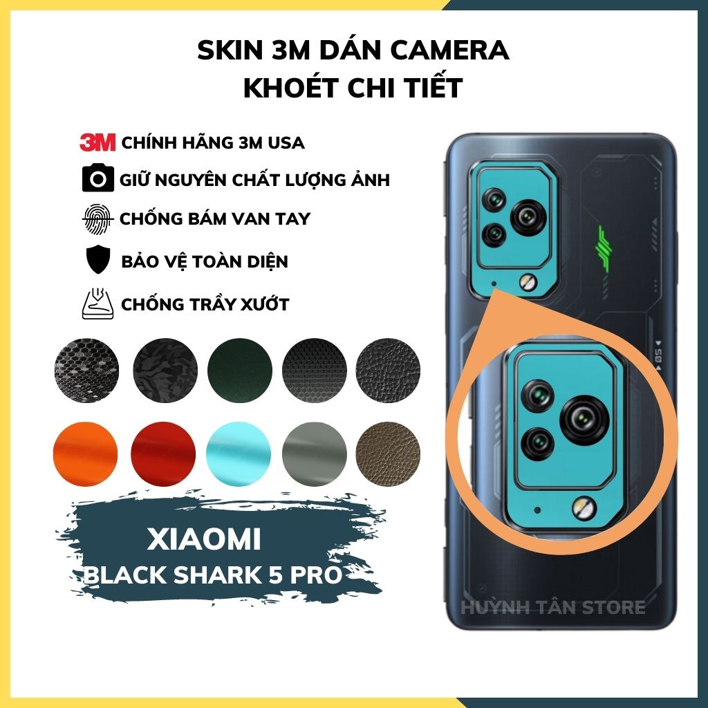 Miếng dán camera blackshark 5 pro skin 3m chính hãng từ USA chống trầy xướt mua 1 tặng 1 phụ kiện huỳnh tân store