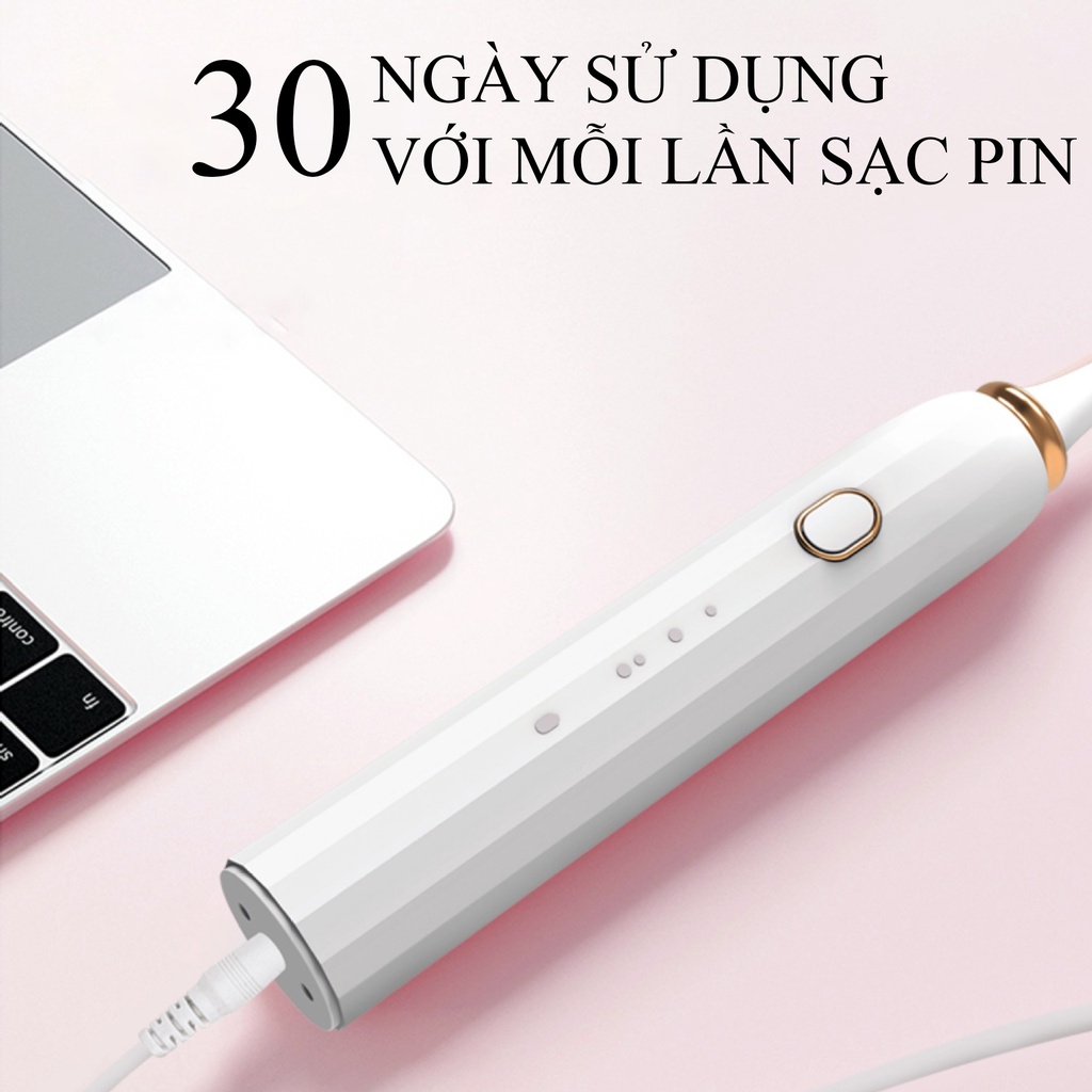 Bàn Chải Đánh Răng Điện Sonic X20 Bản Nâng Cấp, Công Nghệ Sóng Âm Hiện Đại, Ba Chế Độ Sạch Sâu, TẶNG HỘP VÀ ĐẦU BÀN CHẢI