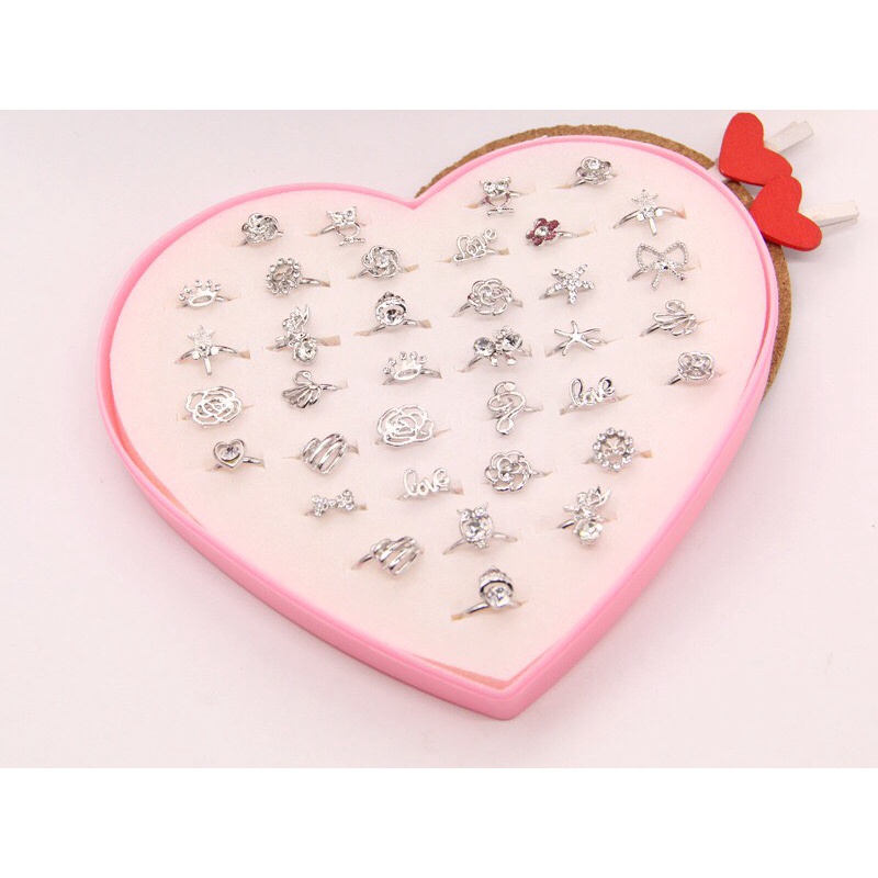 Hộp nhẫn trắng 36 chiếc hàng rẻ nhiều mẫu mã