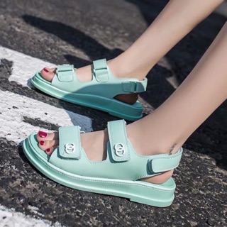 Dép Nữ Sandal Chane Hai Quai Ngang uzzang da hàn quốc