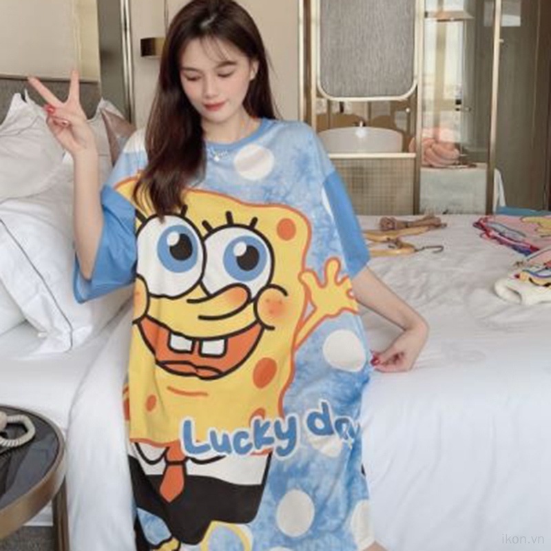 Đầm Ngủ Họa Tiết Hoạt Hình Dễ Thương Cho Nữ