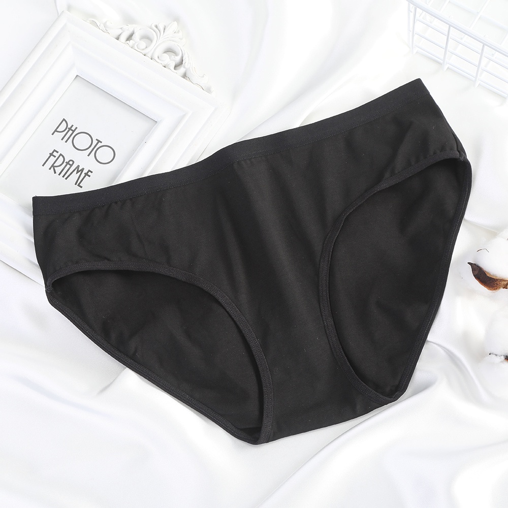 Quần Lót Cotton Levao Lưng Vừa Thoáng Khí Màu Sắc Đơn Giản Cho Nữ